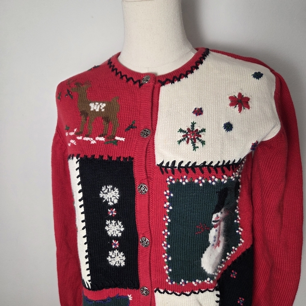 Vintage Tabi Holiday Collection Cotton Button Front Cardigan - Picture 3 of 11